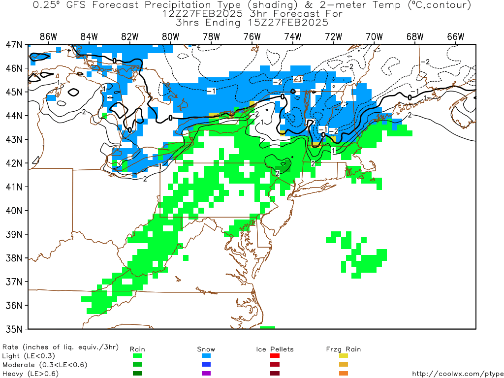12Z gfs Northeast United States Forecast Precip Type Animation